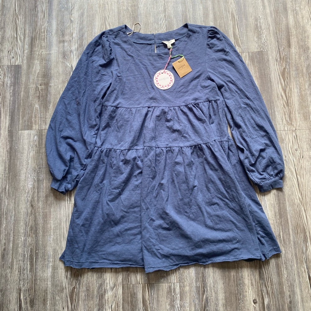 Umgee USA Charming Blue Long Sleeve Dress Women’s Size Small NWT Cottagecore